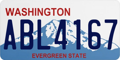 WA license plate ABL4167