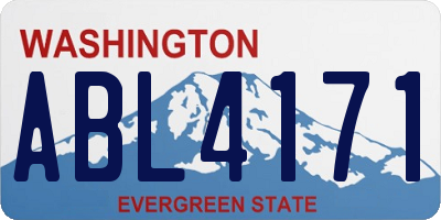 WA license plate ABL4171