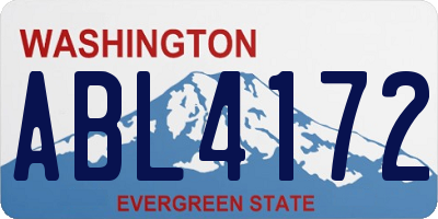 WA license plate ABL4172