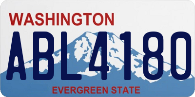 WA license plate ABL4180