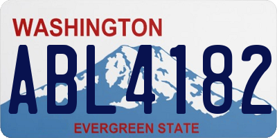WA license plate ABL4182