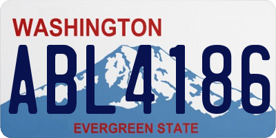 WA license plate ABL4186