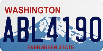 WA license plate ABL4190