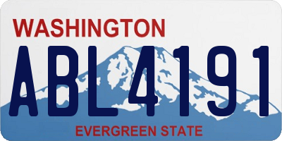 WA license plate ABL4191