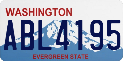 WA license plate ABL4195