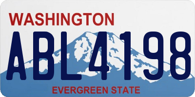WA license plate ABL4198