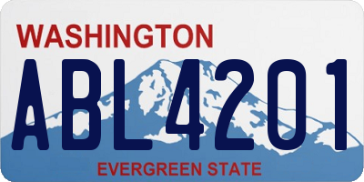 WA license plate ABL4201