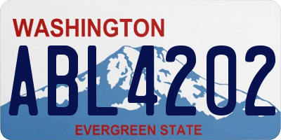 WA license plate ABL4202