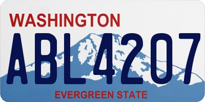 WA license plate ABL4207