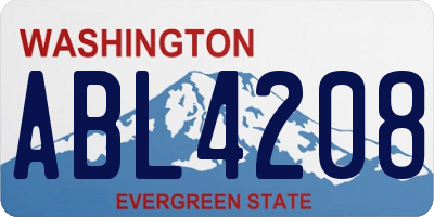 WA license plate ABL4208