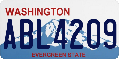 WA license plate ABL4209