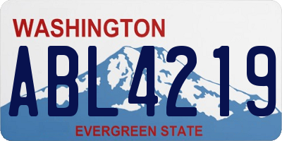 WA license plate ABL4219