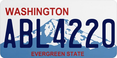 WA license plate ABL4220