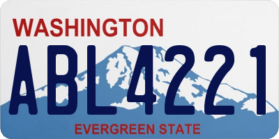 WA license plate ABL4221