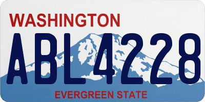 WA license plate ABL4228