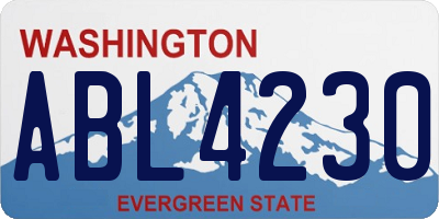 WA license plate ABL4230