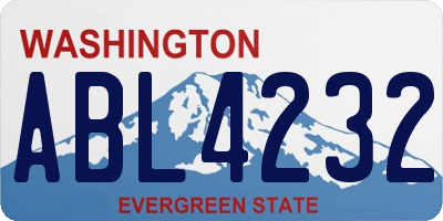 WA license plate ABL4232