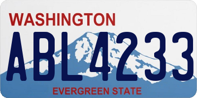 WA license plate ABL4233