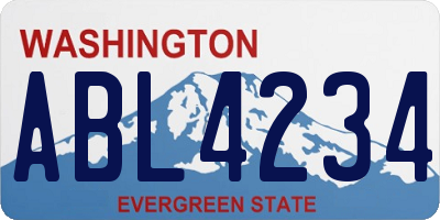 WA license plate ABL4234
