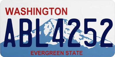 WA license plate ABL4252