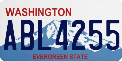 WA license plate ABL4255