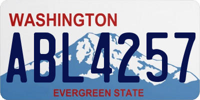 WA license plate ABL4257