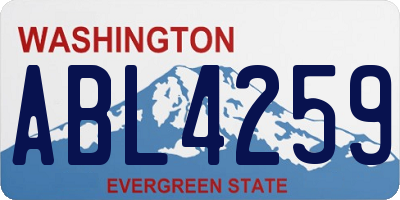 WA license plate ABL4259