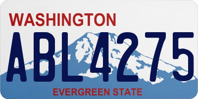 WA license plate ABL4275