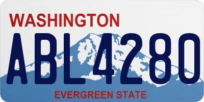 WA license plate ABL4280