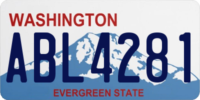 WA license plate ABL4281