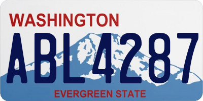 WA license plate ABL4287