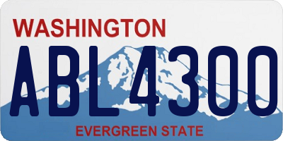 WA license plate ABL4300
