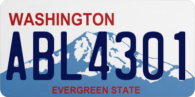 WA license plate ABL4301