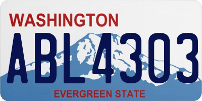 WA license plate ABL4303