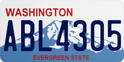 WA license plate ABL4305