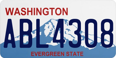 WA license plate ABL4308