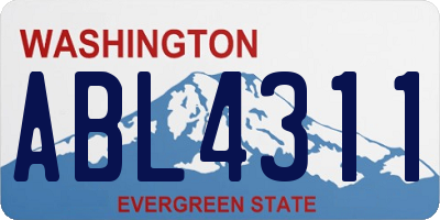 WA license plate ABL4311