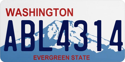 WA license plate ABL4314