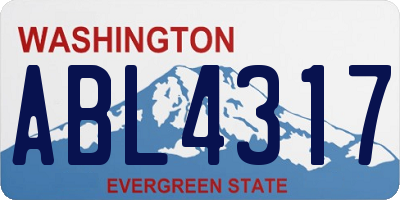 WA license plate ABL4317