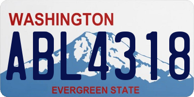 WA license plate ABL4318