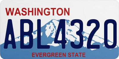 WA license plate ABL4320