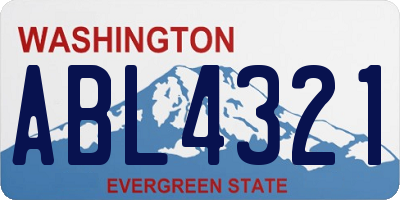 WA license plate ABL4321