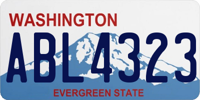 WA license plate ABL4323