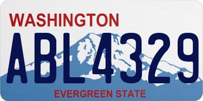 WA license plate ABL4329