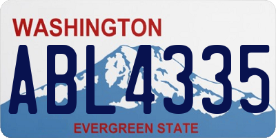 WA license plate ABL4335