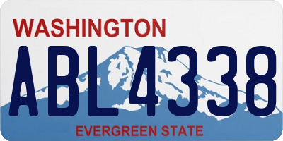 WA license plate ABL4338