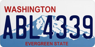 WA license plate ABL4339