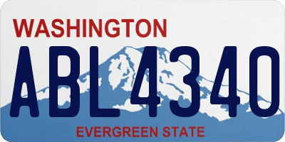 WA license plate ABL4340