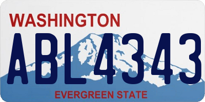 WA license plate ABL4343