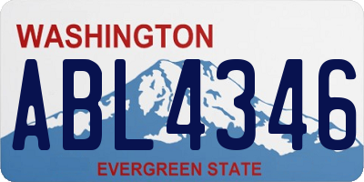 WA license plate ABL4346